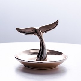 direct wholesale ceramic gold-plated whale tail jewelry ring storage tray