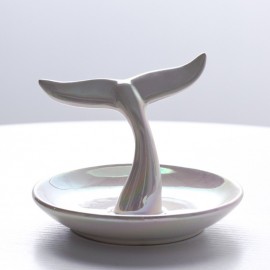 direct wholesale ceramic gold-plated whale tail jewelry ring storage tray