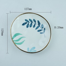 New Korean gold side ceramic small fresh hand-painted cake dessert dish