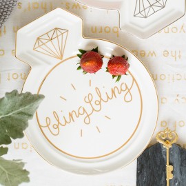 Home Decorative Ceramic Jewelry  Ring Tray Dish