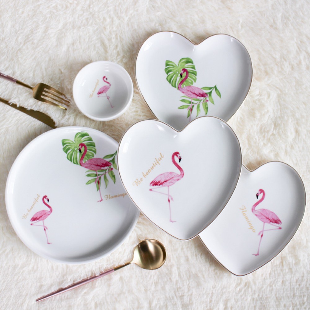 ins flamingo Phnom Penh ceramic love ring jewelry dish