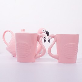 Ceramic home flamingo cold water girders teapot couples cups