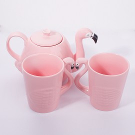 Ceramic home flamingo cold water girders teapot couples cups