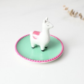 Creative Nordic style cute alpaca ceramic jewelry key porch storage display decorative tray