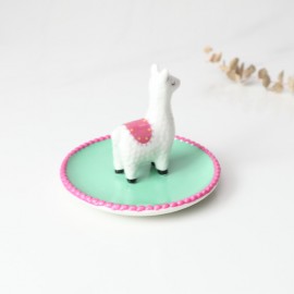 Creative Nordic style cute alpaca ceramic jewelry key porch storage display decorative tray