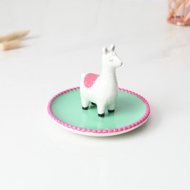 Creative Nordic style cute alpaca ceramic jewelry key porch storage display decorative tray