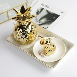 creative Nordic style gold-plated animal ceramic elephant ring jewelry display dish