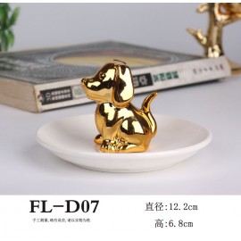 direct sales Nordic ceramic animal gold jewelry storage holder