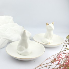 Nordic custom decoration Ceramic animal ring storage tray