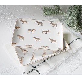 customized LOGO Nordic matte giraffe decorative ceramic jewelry storage tray