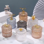 Butterfly embossed retro storage jewelry box aroma candle glass jar with lid