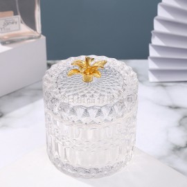 Butterfly embossed retro storage jewelry box aroma candle glass jar with lid