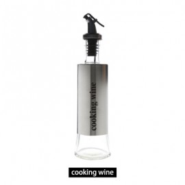 Creative stainless steel glass household kitchen seasoning oil bottle