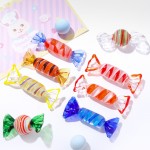 Japanese style colorful striped candy glass craft creative indoor desktop decoration