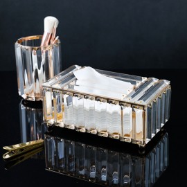 Hot-selling European style crystal dressing table makeup eyebrow pencil bucket tissue brush storage tube