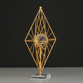 Modern light luxury golden line geometric metal bracket crystal ball