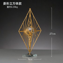 Modern light luxury golden line geometric metal bracket crystal ball