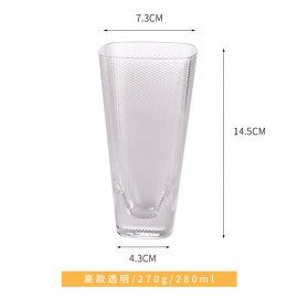 ins wind Nordic glass heat-resistant creative square milk tea juice water cup