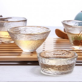 Factory direct sale hammered heat-resistant complete glass small tea cup