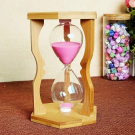 Creative gift craftsmanship hexagonal bamboo15 10 5 minutes hourglass timer