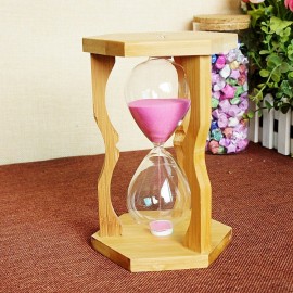 Creative gift craftsmanship hexagonal bamboo15 10 5 minutes hourglass timer