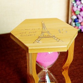 Creative gift craftsmanship hexagonal bamboo15 10 5 minutes hourglass timer