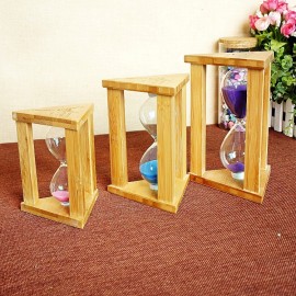 Creative gift craftsmanship hexagonal bamboo15 10 5 minutes hourglass timer