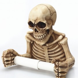 Wall-mounted retro practical skeleton holding tissues ghost festival toilet storage roll paper holder