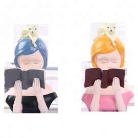 ins creative resin craft gift reading girl desktop character decoration