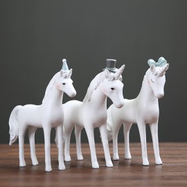 Nordic style creative resin crafts gift cute fresh unicorn desk desktop home decoration