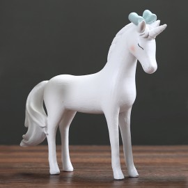 Nordic style creative resin crafts gift cute fresh unicorn desk desktop home decoration