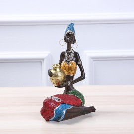 Factory wholesale resin doll exotic African character creative home decoration ornaments