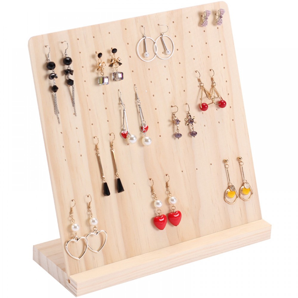 Solid Wood L-shaped Detachable Jewelry Earrings Storage Display Board