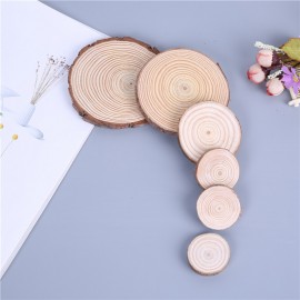 Custom logo home decorative DIY natural wooden cutting pieces slice wood teapot mat