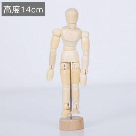 Zakka grocery wholesale wooden joint man doll 14 joint movement wood crafts