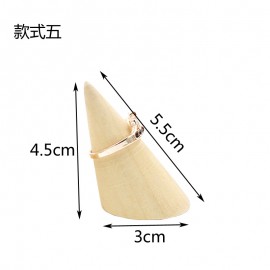 Solid wood conical ring display stand ring seat cone jewelry storage rack log display stand