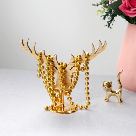 Nordic style home decoration wooden reindeer jewelry shelf