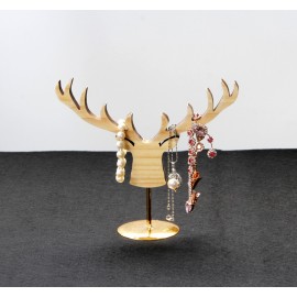 Nordic style home decoration wooden reindeer jewelry shelf