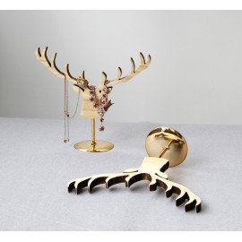 Nordic style home decoration wooden reindeer jewelry shelf