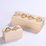 Solid wood price tag earrings ring display log card slot