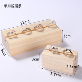 Solid wood price tag earrings ring display log card slot