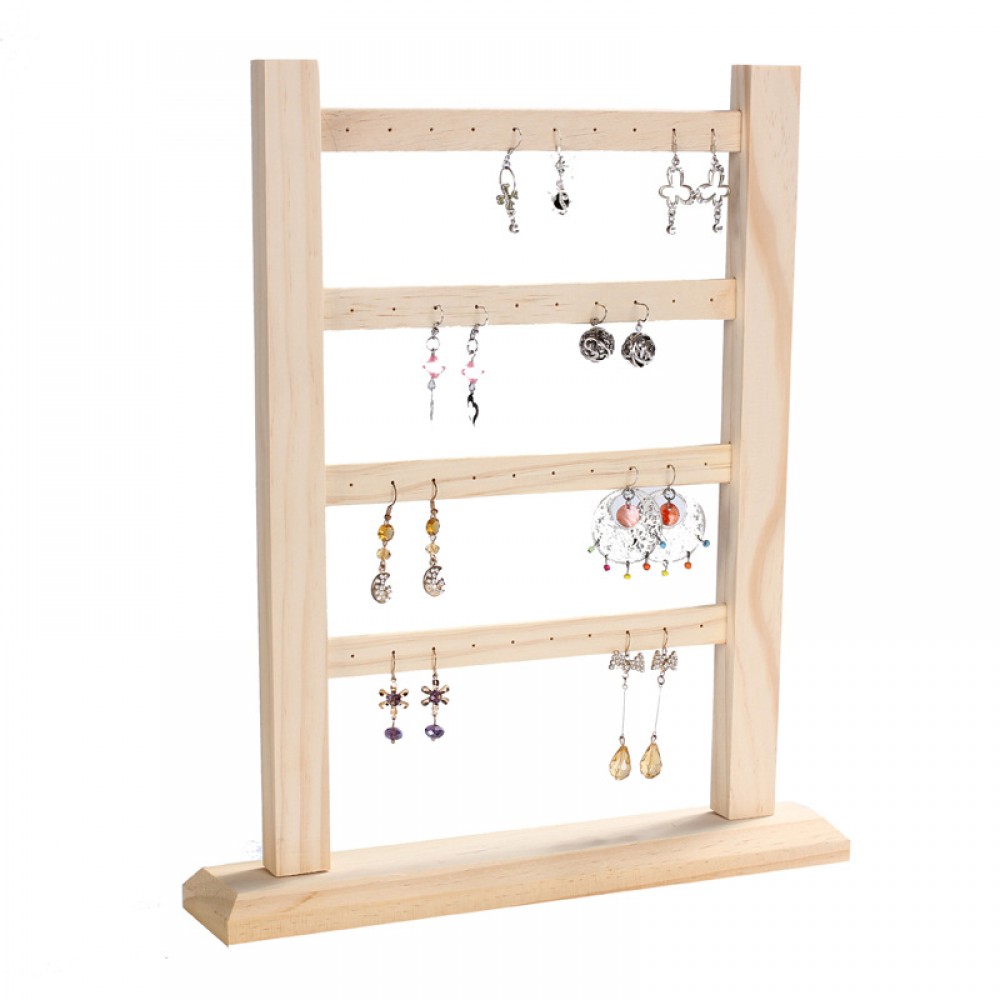 solid wood studs shelf ear jewelry display stand jewelry earrings  storage rack home decoration jewelry props