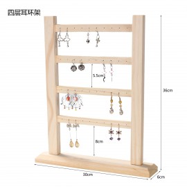 solid wood studs shelf ear jewelry display stand jewelry earrings  storage rack home decoration jewelry props