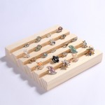 Creative window display solid wood wooden rings tray