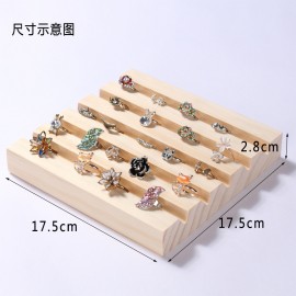 Creative window display solid wood wooden rings tray