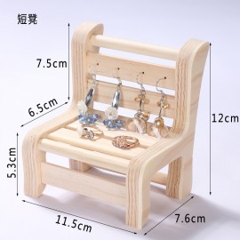 Wooden Jewelry Necklace Earrings Sofa Round Table Display Stand