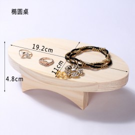 Wooden Jewelry Necklace Earrings Sofa Round Table Display Stand